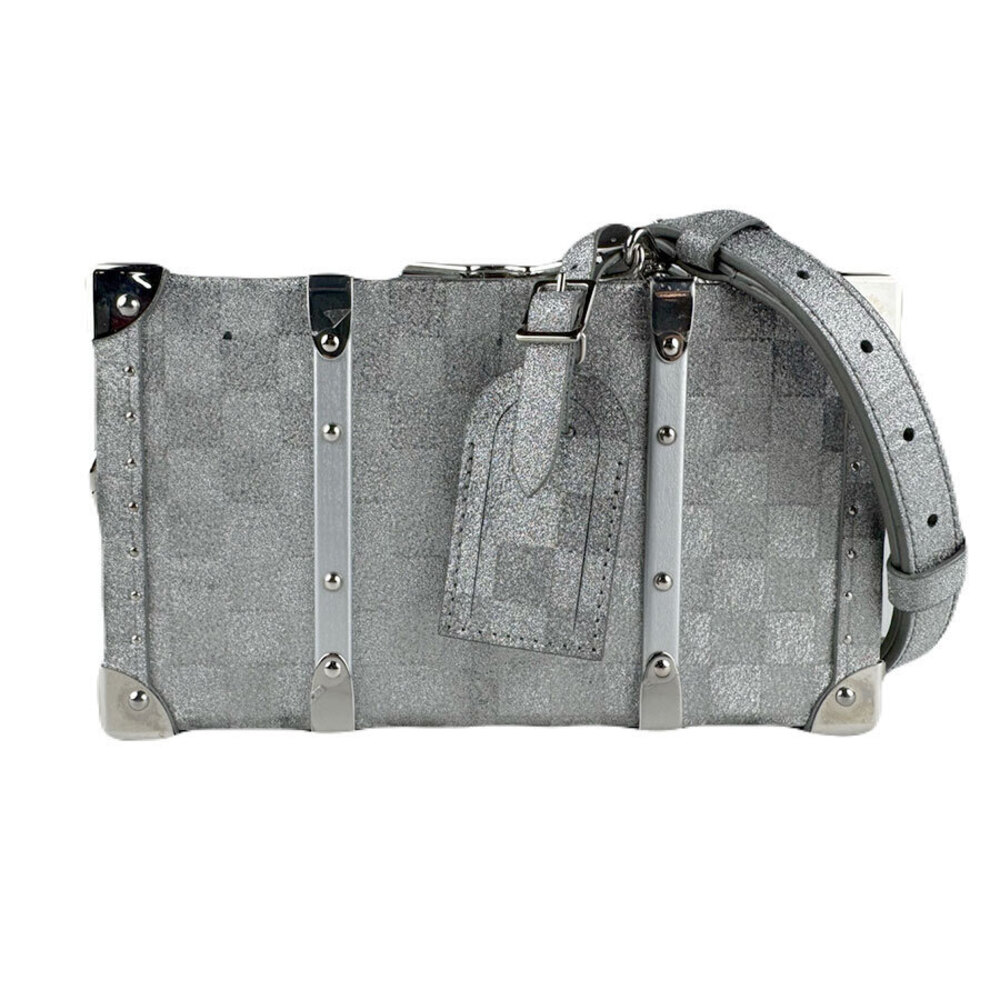 Louis Vuitton Damier Glitter Neo Wallet Crossbody Bag Canvas Leather Silver
